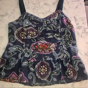 American Eagle Outfitters Blue Tank with Pleats